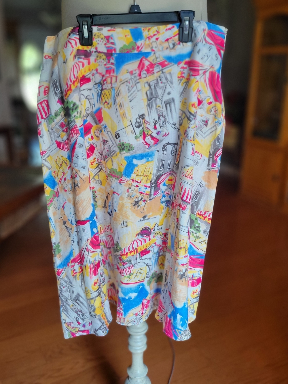 🏷️ Vintage Liz Claiborne Linen "Let's Go To The Market" Midi Skirt
